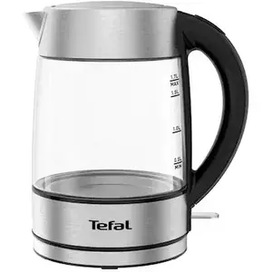 Fierbator Tefal Glass KI772D38, capacitate 1.7L, putere 2200W, argintiu&negru imagine