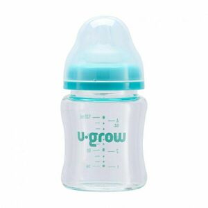 Biberon din sticla, U-Grow, 120 ml, cu 2 tetine extra imagine