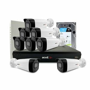 Sistem supraveghere exterior middle Acvil Pro ACV-M8EXT40-4K, 8 camere, 4K, IR 40 m, 2.8 mm, audio prin coaxial, HDD 1TB imagine