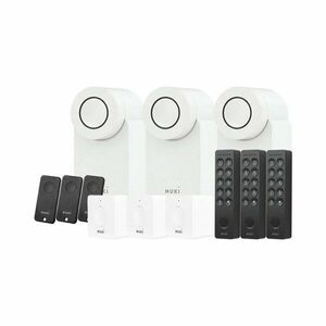 Kit control acces cu amprenta, PIN si buton Nuki All-in-one, 12 dispozitive, 20 amprente, 200 coduri PIN, bluetooth, Wi-Fi imagine