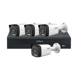 Sistem supraveghere exterior basic Dahua DH-B4EXTIRA40M-M, 4 camere, 5 MP, 2.8 mm, IR/lumina alba 40 m, microfon imagine