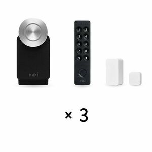 Kit control access cu amprenta si PIN Nuki Smart Access, bluetooth, Wi-Fi, bluetooth, contact magnetic pentru usa, 20 amprente, 200 coduri, negru imagine