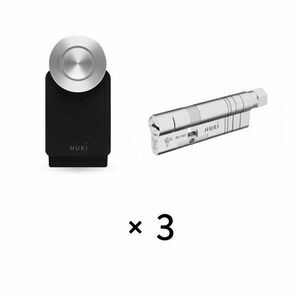 Kit incuietoare control access si cilindru universal Nuki Smart Cylinder, cilindru modular ajustabil, 5 chei, bluetooth, Wi-Fi, 200 permisiuni, negru imagine