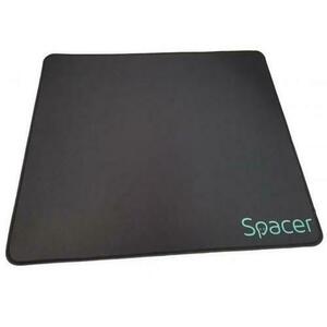 Mouse Pad Gaming Spacer SP-PAD-GAME-L, 400 x 450 x 3 mm, spuma din cauciuc natural + tesatura (Negru) imagine