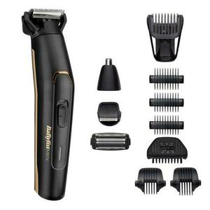 Aparat de tuns si ras BaByliss MT860E Carbon Titanium 11in1 Multi Trimmer, 11 Accesorii, 4 capete, Negru imagine