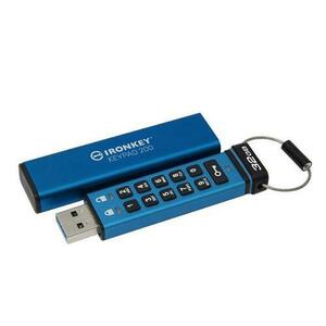 Stick USB Kingston Ironkey Keypad 200, 32GB, USB 3.2 (Albastru) imagine