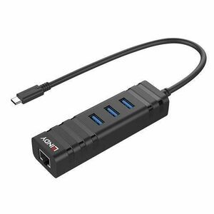 Hub USB Lindy 43249, USB-C (Negru) imagine