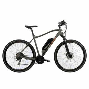 Bicicleta Electrica Afisport C17, L-XL, Roti 28inch, Motor 250W, Autonomie 60 Km, Frane Hidraulice pe disc (Gri) imagine