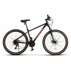 Bicicleta MTB Carpat Tanker C27312B 27.5inch, Schimbator spate Shimano Tourney TZ 7 viteze, Manete Secventiale 21 viteze, Roti 27.5 Inch, Cadru Aluminiu 6061, Frane pe Disc, Negru/Portocaliu imagine