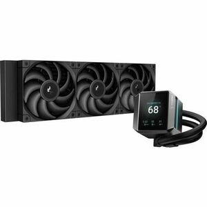 Cooler CPU DeepCool Mystique 360, iluminare RGB, Racire cu lichid, 3x120 mm, 2150 rpm, Ecran LCD 2.8inch, PWM (Negru) imagine