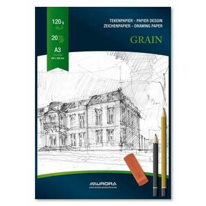 Bloc desen A3 AURORA Grain, 20 file - 120g/mp, carton alb imagine