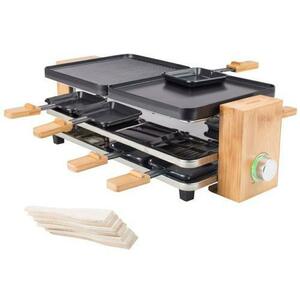 Plita Grill/Raclette electrica Princess 0116291001001, 1200 W, 41.8 x 23 cm, 8 portii, 215°C (Negru/Maro) imagine