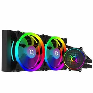 Cooler CPU AQIRYS Aquarius 240 AiO, 2 x 120mm, iluminare ARGB (Negru) imagine