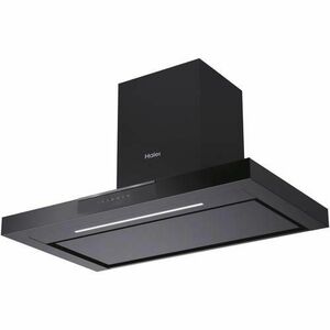 Hota incorporabila decorativa Haier HATS9DS46BWIFI, Putere de absorbtie 852 mc/h, 5 Viteze, Wi-Fi + Bluetooth, Control Touch, Filtre Carbon, 90 cm, Clasa A+ (Negru) imagine