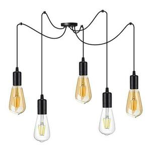 Pendul Adviti LINO AD-LD-6360BE27, 5 x 60W, E27, IP20, metal, Negru imagine