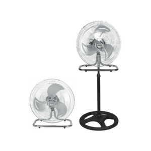 Ventilator de podea 3-in-1 Ravanson WT-7046, 80 W, 3 viteze, 45 cm, Oscilatie (Crom/Negru) imagine