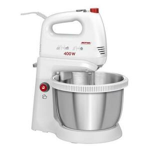 Mixer cu bol MPM MMR-21Z, 400W, 5 Trepte de viteza, Functie TURBO (Alb) imagine