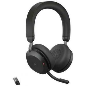 Casti Wireless Jabra Evolve2 75 Microsoft Teams, USB-A, Bluetooth, Microfon (Negru) imagine