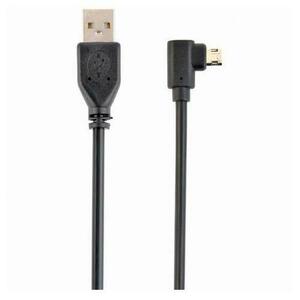 Cablu alimentare si date Gembird CCB-USB2-AMmDM90-6, USB 2.0 (T) la Micro-USB 2.0 (T) 1.8m, conectori auriti, Negru imagine