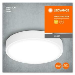 Plafoniera LED Ledvance Orbis Slim Moia 280, 20W, 2200 lm, lumina calda (3000K), IP20, Ø28cm, metal/PMMA, Alb imagine