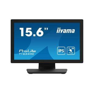 Monitor IPS LED Iiyama 15.6inch T1634MC-B1S, Full HD (1920 x 1080), VGA, HDMI, DisplayPort, Touchscreen (Negru) imagine