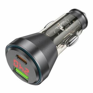 Incarcator Auto HOCO NZ12B, 48W, 3A, 1 x USB-A - 1 x USB-C, Negru imagine