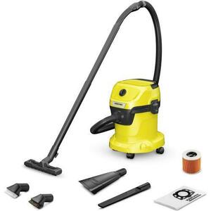 Aspirator umed-scat Karcher WD 3 V-15/4/20 Car, 1.628-121.0, Aspirare umeda si uscata, rezervor de 15 L, furtun de 2 m, 1000 w, functie de suflare, include duza auto, perie de aspirare cu peri moi, perie de aspirare cu peri tari (Galben/Negru) imagine