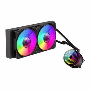 Cooler CPU Gamemax IceBurg Infinity 240, iluminare RGB, 2x120 mm, 2000 rpm, PWM (Negru) imagine