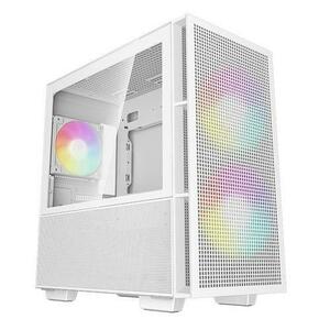 Carcasa DeepCool CH360 WH, Mini Tower, ATX, fara sursa, 3 ventilatoare incluse, USB 3.2 gen 1 x 1, USB 2.0 x 2, audio, PSU shroud, 4 sloturi expansiune, iluminare ARGB (Alb) imagine