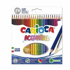 Creioane colorate CARIOCA Acquarell, hexagonale, 24 culori/cutie imagine