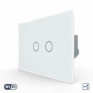 Intrerupator Dublu Cap Scara / Cruce Wi-Fi cu Touch LIVOLO – Serie Noua, Alb imagine