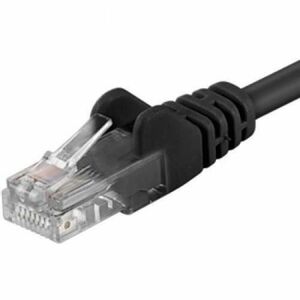 Patchcord UTP RJ45-RJ45 Cat.5e 0.5m, negru, cupru integral, 26AWG imagine