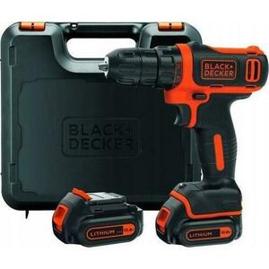 Masina de gaurit Black&Decker BDCDD12KB, 10.8 V, 2 baterii de 1.5 Ah, Cuplu 26 Nm, Viteza rotatie 550 (Negru/Portocaliu) imagine