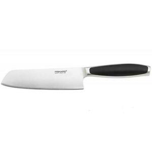 Cutit santoku Royal Fiskars, Otel inoxidabil, 17 cm, Negru imagine