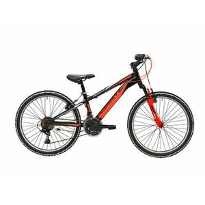 Bicicleta MTB Adriatica Rock, roti 24inch, 18 viteze, cadru 350 mm, FraneV-BRAKE (Negru/Portocaliu) imagine