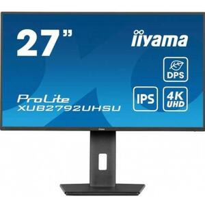 Monitor IPS LED Iiyama 27inch XUB2792UHSU-B6, UHD (3840 x 2160), HDMI, DisplayPort, Boxe, Pivot, 4 ms (Negru) imagine