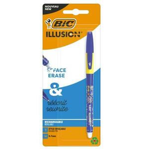 Roller BIC Illusion, cu gel termosensibil, Albastru imagine