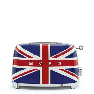 Prajitor de paine Smeg TSF01UJEU Union Jack, 950 W, 2 felii, 6 trepte rumenire (Alb/Albastru) imagine