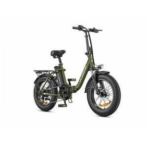 Bicicleta electrica pliabila Ulzomo 20inchE-bike Dolphin, 350W, 36V, 13Ah, autonomie 89km, 7 viteze (Verde) imagine