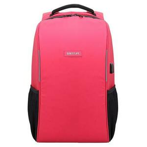 Rucsac BESTLIFE Travel Safe, compartiment tableta si laptop 15.6inch (Rosu) imagine