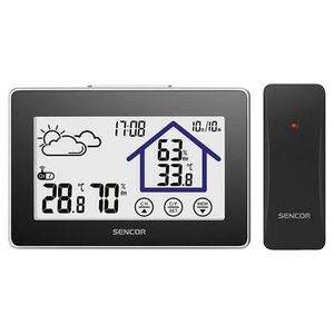 Statie meteo SENCOR SWS2999, Display LCD, masurarea temperaturii și umiditatii interne/exterioare (Negru) imagine