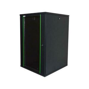 Rack 19'' 18U 600x600 DECKRO RAL9005 D-META-2, de perete, usa din sticla, panouri detasabile si securizate, dezasamblat, capacitate 100kg imagine