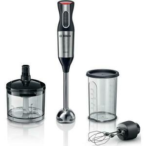 Blender de mana Bosch ErgoMixx Style MS6CM6157, 1000 W, accesoriu cu 2 teluri, chopper, 12 trepte de putere si functie Turbo (Inox) imagine