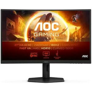 Monitor Gaming Fast VA LED AOC 27inch CQ27G4X, QHD (2560 x 1440), HDMI, DisplayPort, Ecran curbat, 180 Hz, 1 ms (Negru) imagine