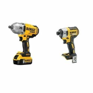 Set 2 masini de insurubat cu impact DeWalt MET-14078, 2 baterii Li-Ion, 18 V, 5.0 Ah, 2 valize (Galben/Negru) imagine