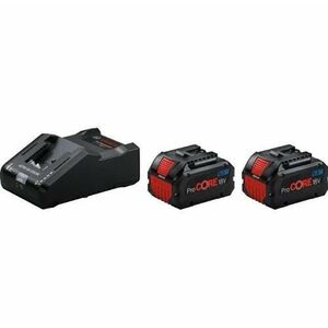 Set acumulator Bosch 1600A02T5P, 2 acumulatori Li-Ion, 18 V, 8 Ah, incarcator (Rosu/Negru) imagine