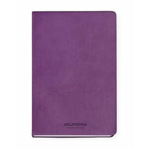 Caiet A5 AURORA Capri dictando, 192 file, hartie FSC 80 g/mp, coperta soft-touch, Violet imagine