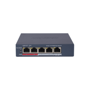 Switch cu 4 porturi PoE Hikvision DS-3E1105P-EI(V2), 10/100Mbps, 1 uplink, cu management imagine