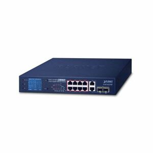 Switch cu 8 porturi PoE Planet FGSD-1022VHP, 10/100Mbps, 2 port Gigabit TP/SFP combo, display LCD imagine