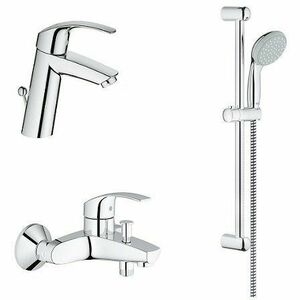 Set baterii cada Grohe Eurosmart M-size + Set Tempesta 100, baterie cada, lavoar si dus, crom, 23322-333002-2785001 imagine